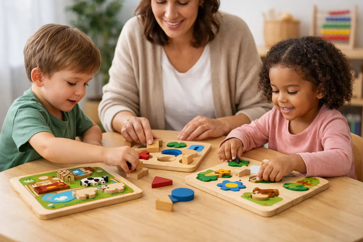 Preschool Wooden Puzzles That Invite Togetherness