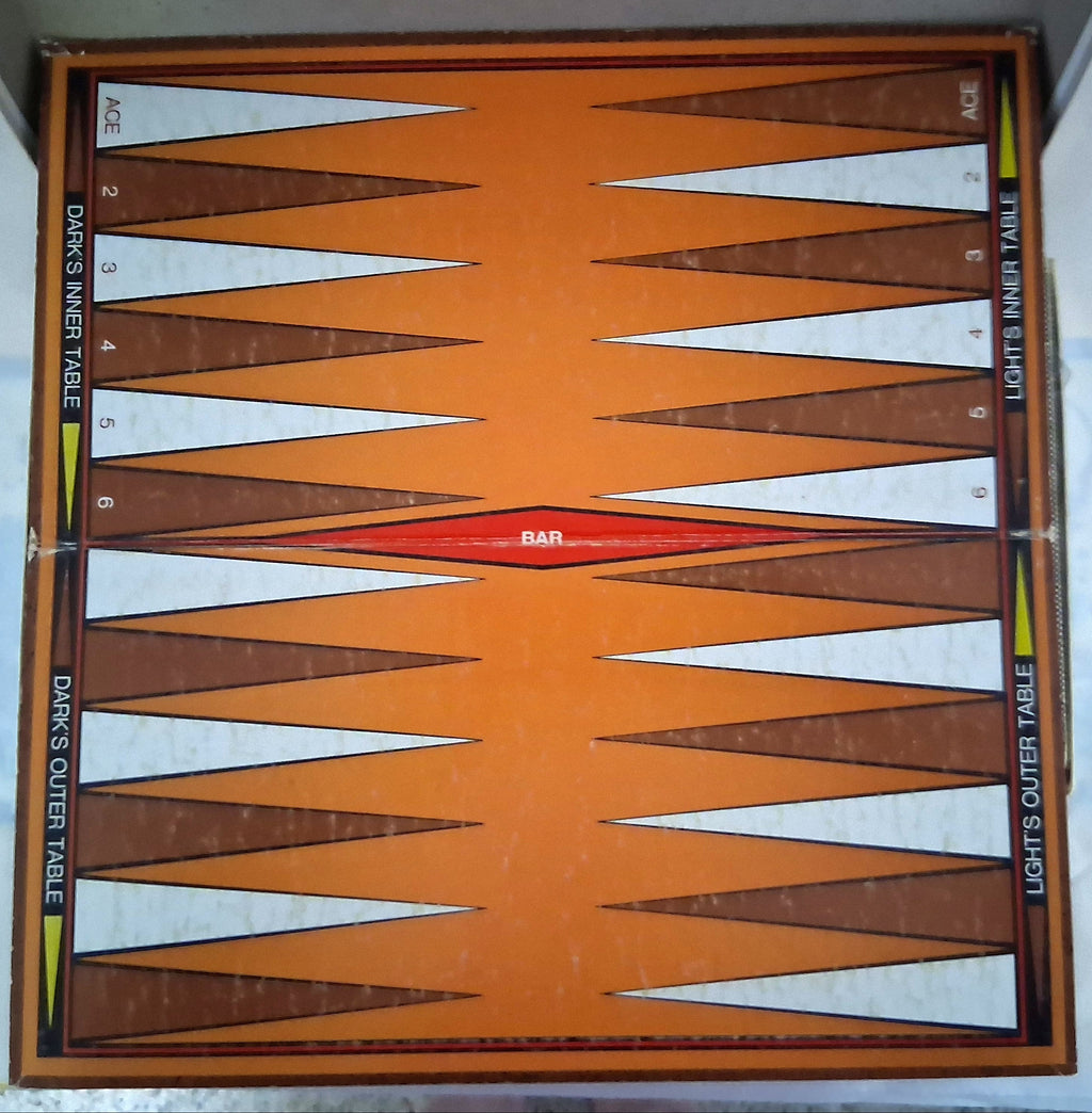 Whitman Backgammon Board Game, Dice, Checkers Vintage 1973