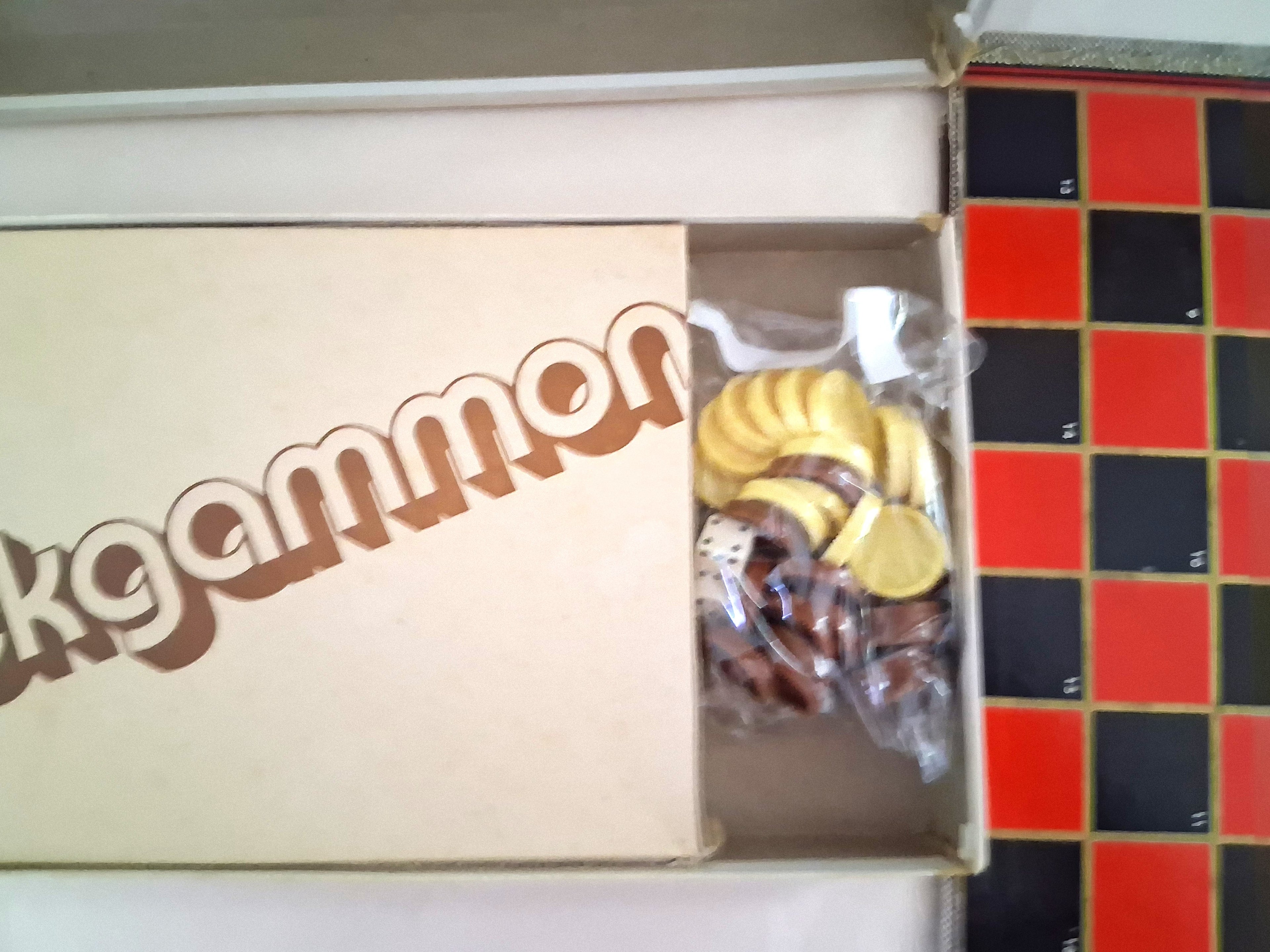 Whitman Backgammon Board Game, Dice, Checkers Vintage 1973