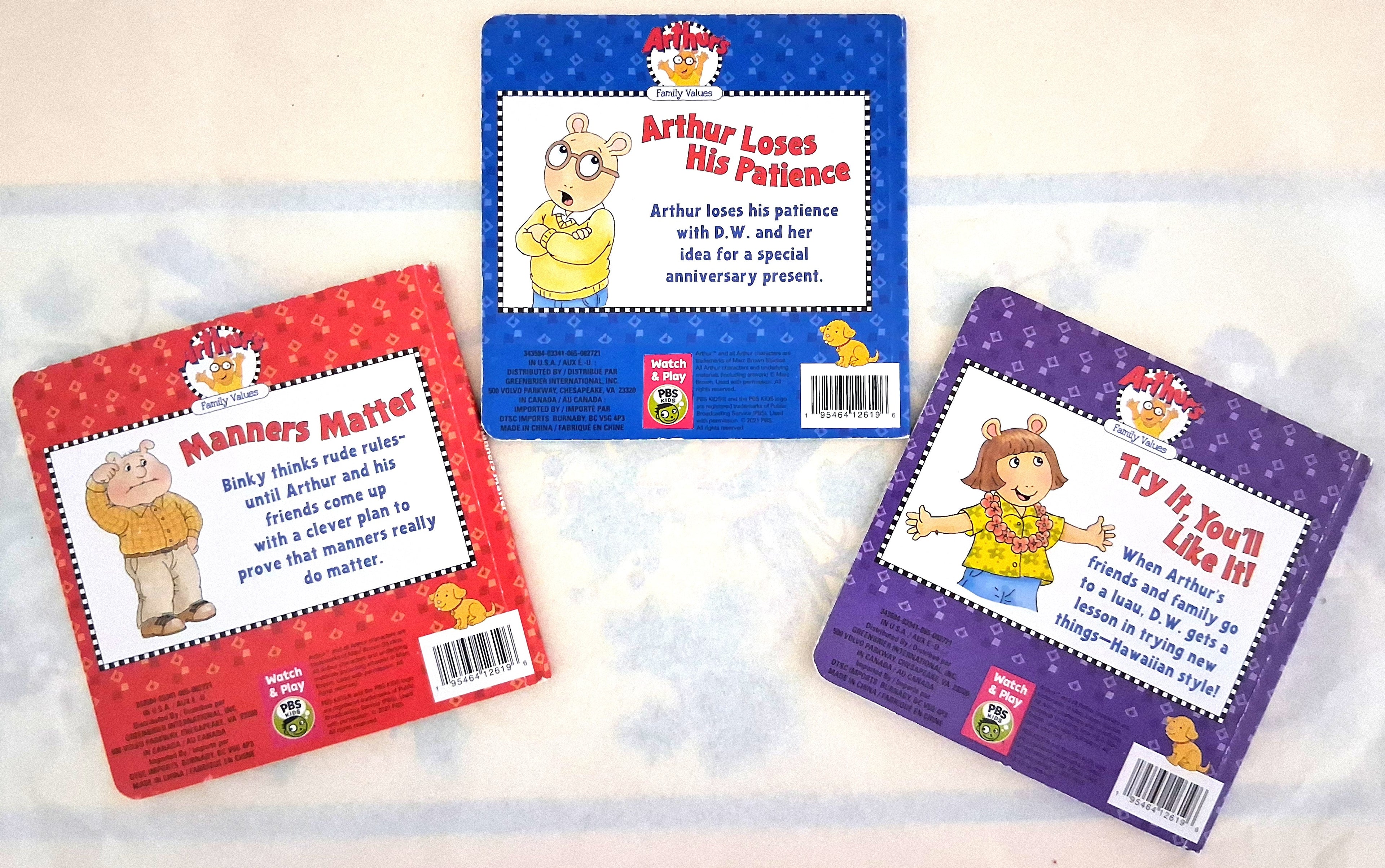 Arthurs Family Values Set of 3 Books