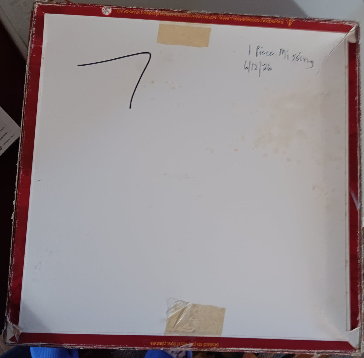 Bottom of box for puzzle Pursuits of the Past by Jane Wooster Scott.
