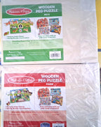2 Melissa & Doug Children's Peg and Knob 8 pieces each Puzzles