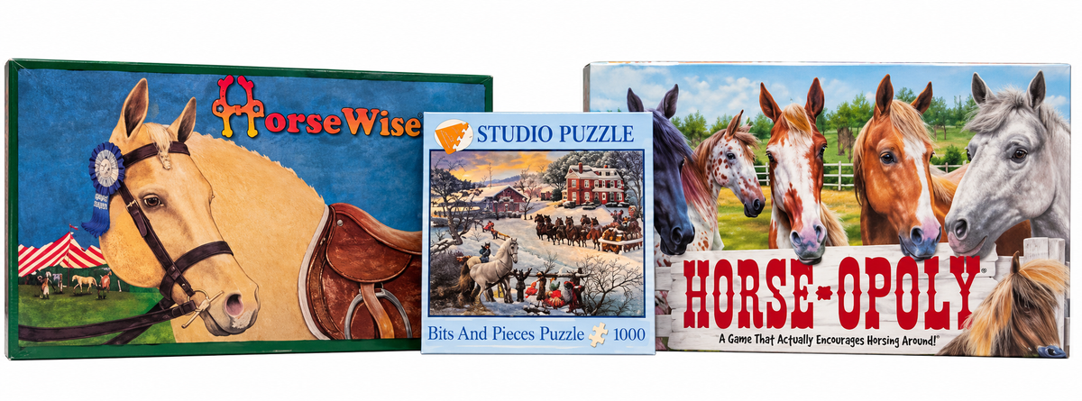 Horse Lovers Bundle – Horse-Opoly & HorseWise Board Games + 1000-Piece Horse Puzzle
