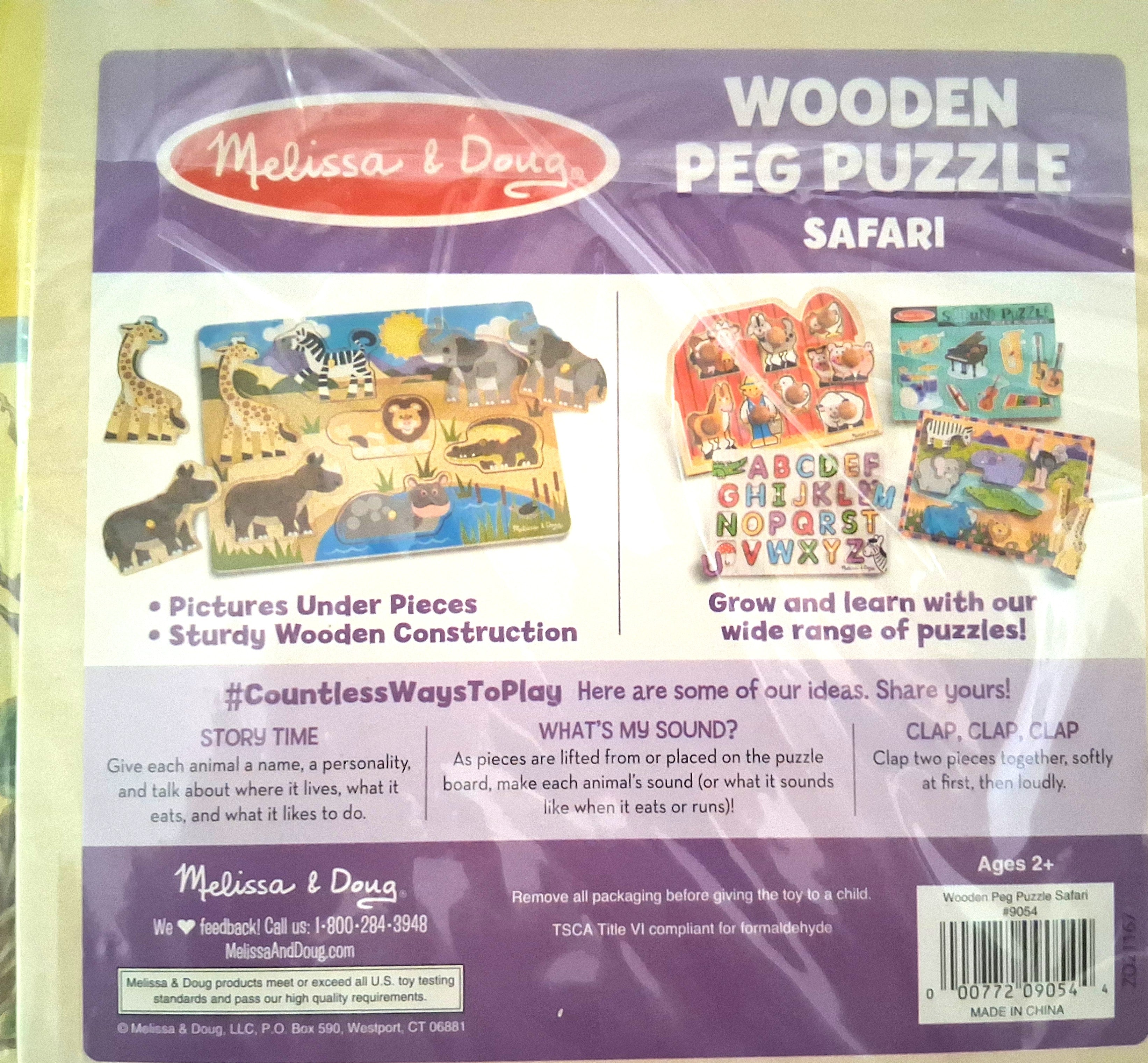 Safari Wooden Peg 7 piece Puzzle by Melissa & Doug