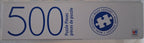 A white box for a 500-piece jigsaw puzzle by Mark Gregory, featuring blue text and logo on a clean white background.