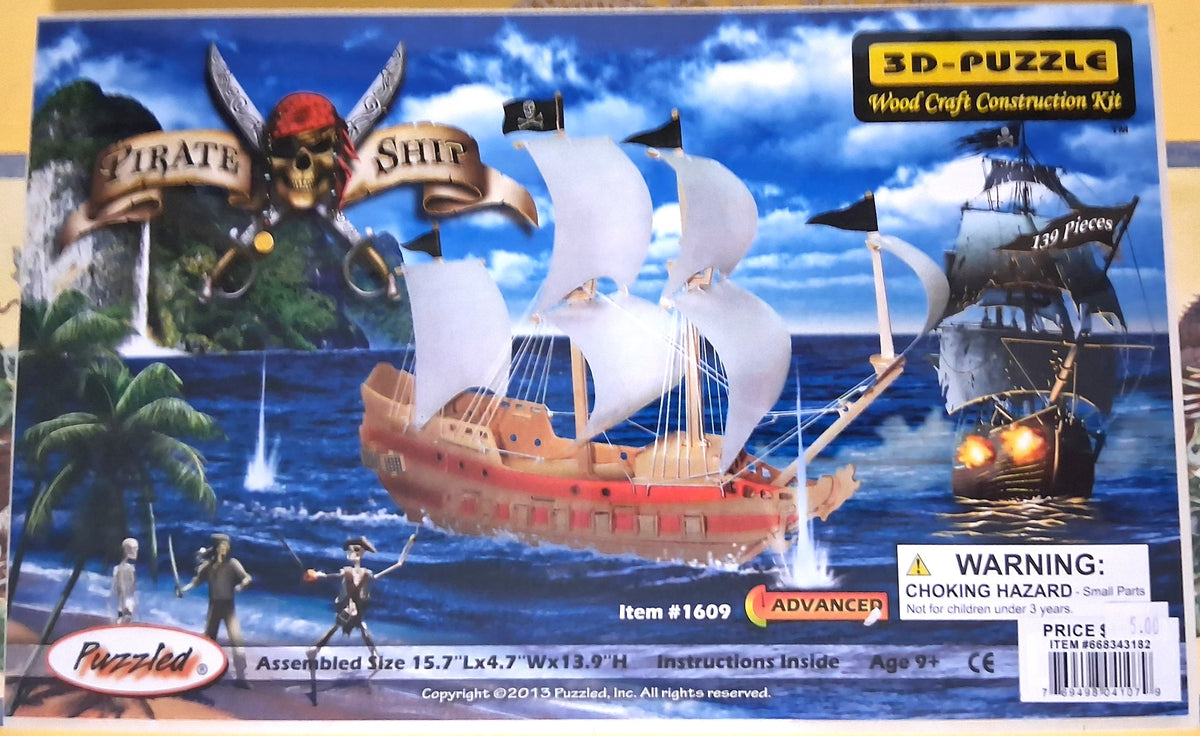 Pirate Ship Wood Crafted Construction Kit