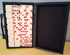 Vintage Domino Set 28 Pc Double Six Black Case Rare