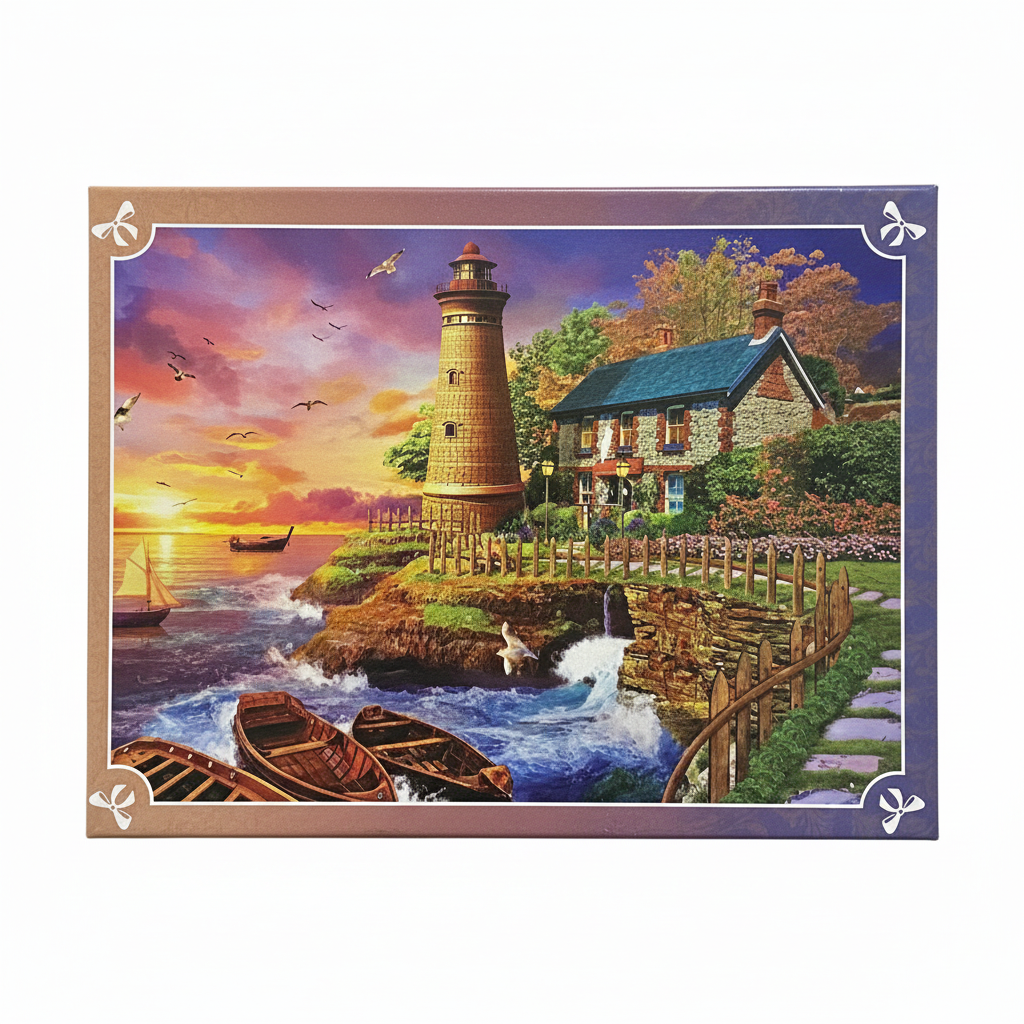 Sunset Lighthouse 1000-Piece Jigsaw Puzzle box