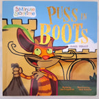 Children's book cover titled 'Puss in Boots' from the 5 Minute Storytime series, featuring a colorful cartoon illustration of Puss in a bootsuit against a castle background.