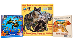 Wildlife Puzzle Bundle – Wolf Pack Shaped Puzzle, Bear Country 1000-Piece Puzzle & Undersea Turtle 550-Piece Puzzle