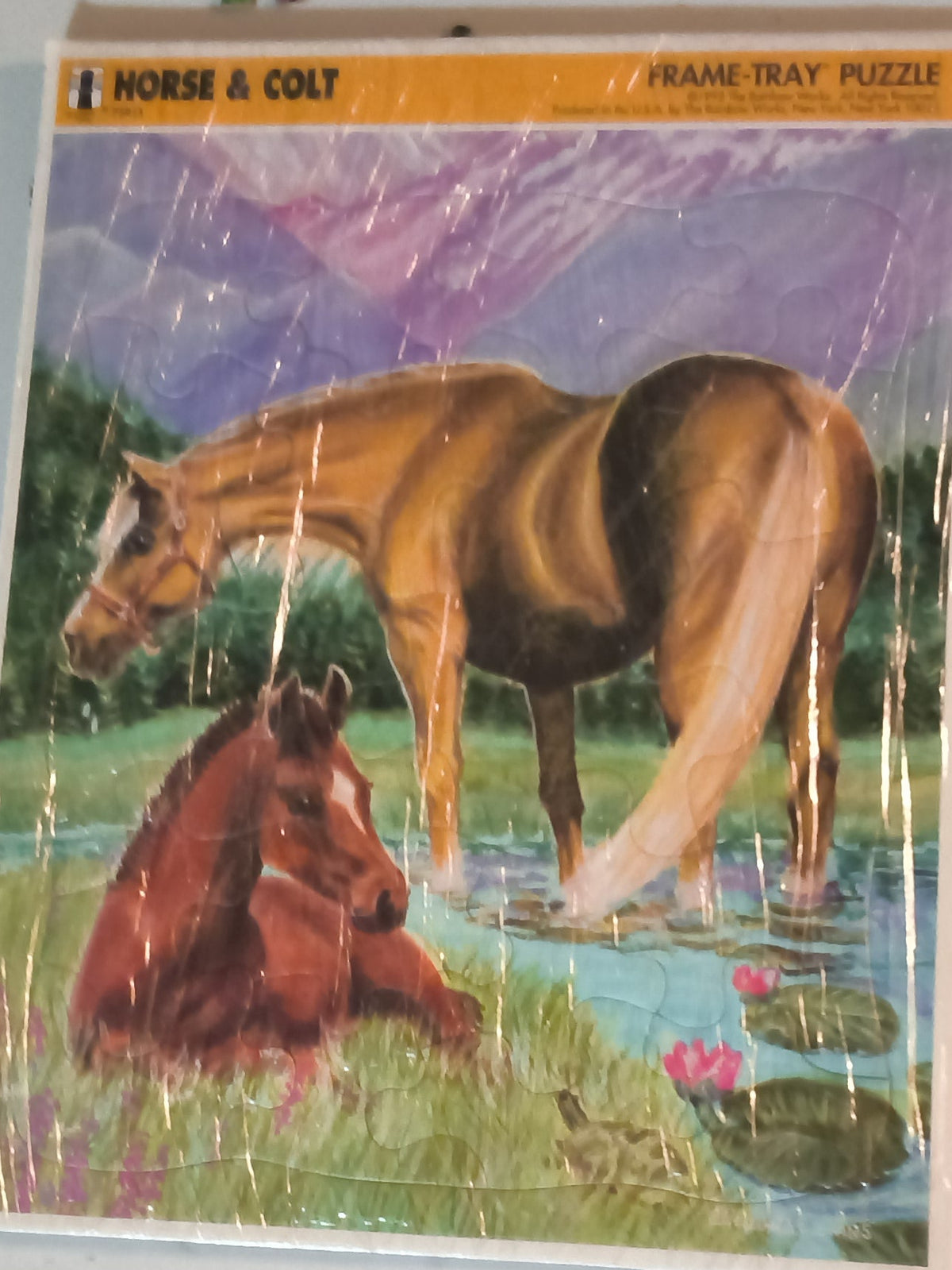 Vintage Horse & Colt Frame-tray Puzzle The Rainbow Works 1992