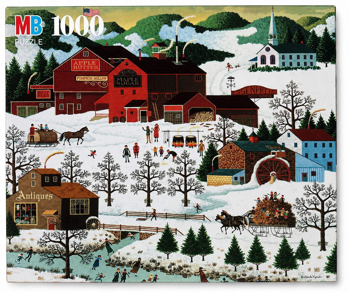 Vintage Milton Bradley Charles Wysocki Smoke Creek Landing 1000 pieces Winter Scene
