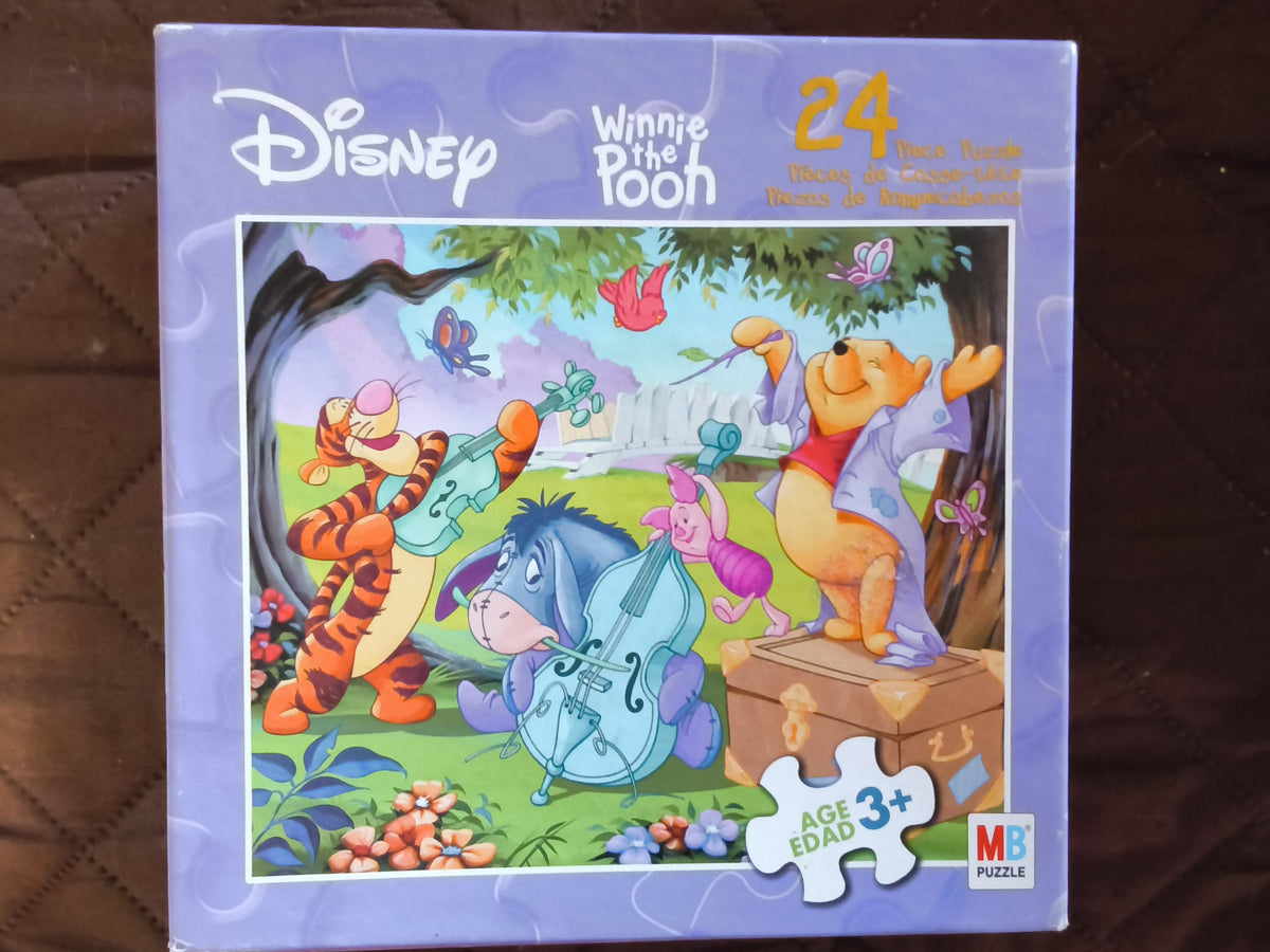 Vintage 23 years old Disney Winnie the Pooh 24 piece Jigsaw Puzzle Music Complete