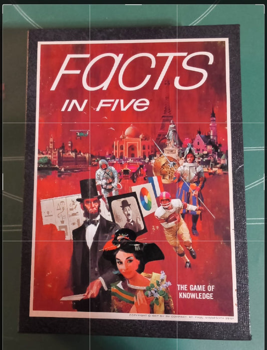 Facts in Five The Game of Knowledge Vintage 3M Board game 1967