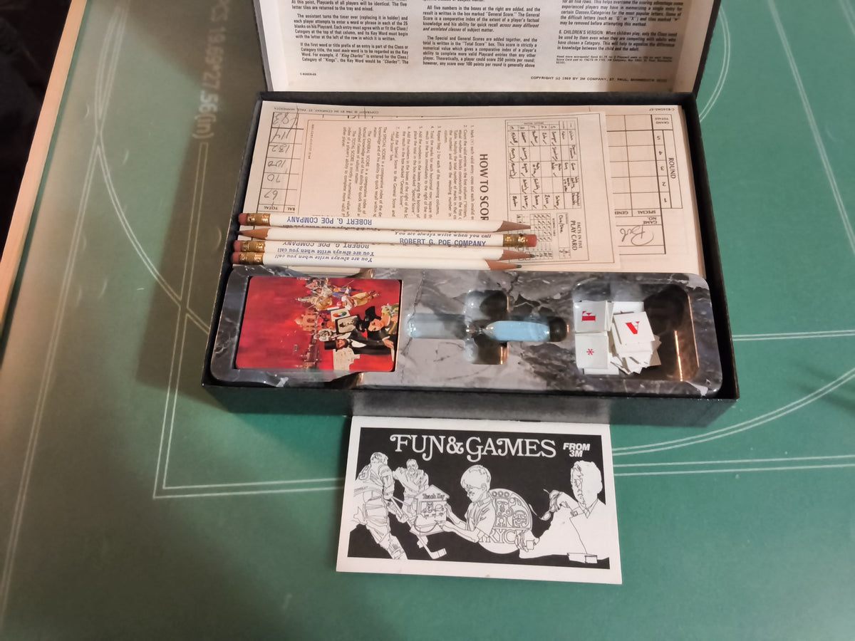 Facts in Five The Game of Knowledge Vintage 3M Board game 1967
