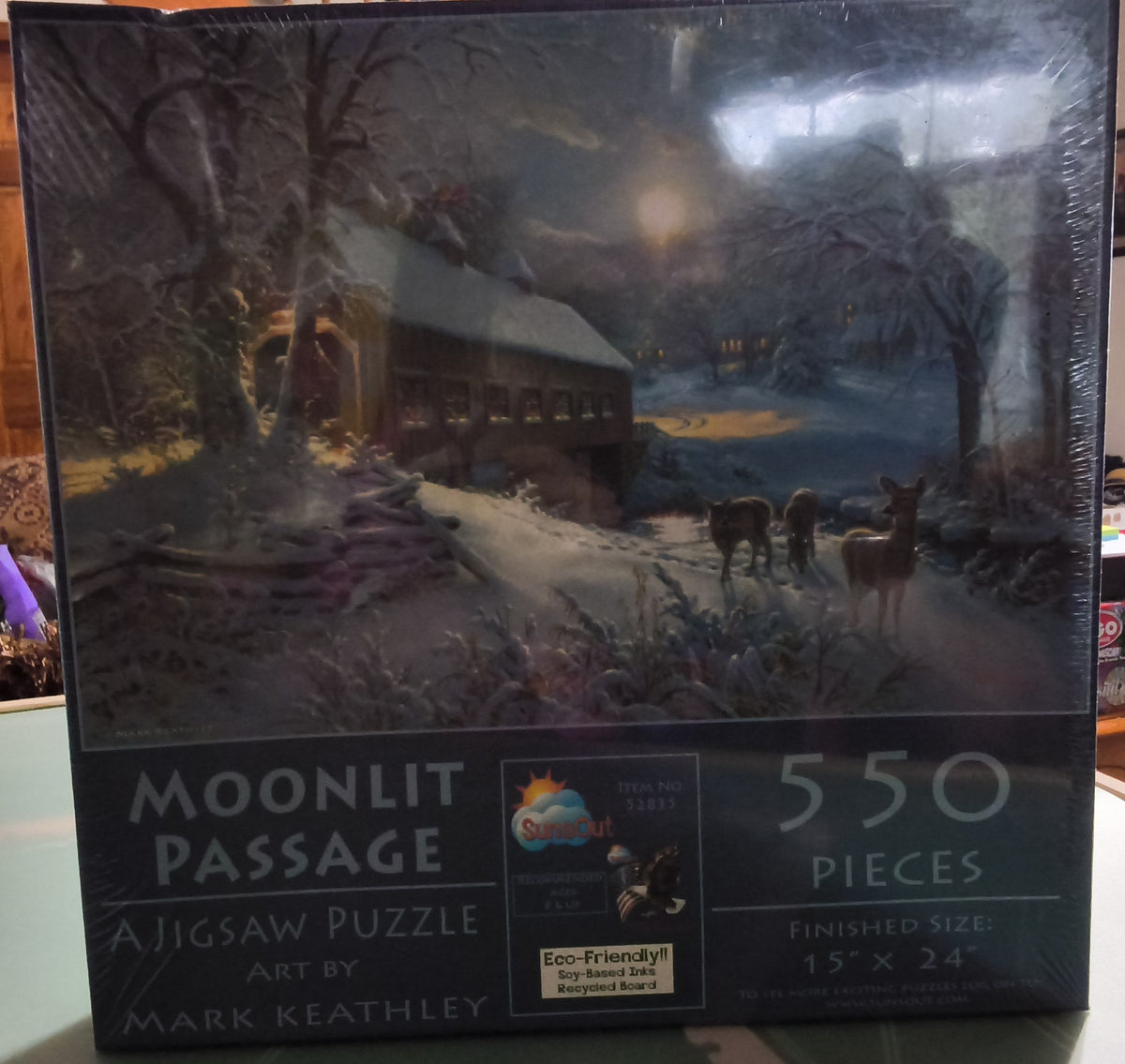Moonlight & Wildlife Jigsaw Puzzle Bundle – 3 Puzzles Featuring Wolves, Deer & Dolphins, 2,100 Pieces