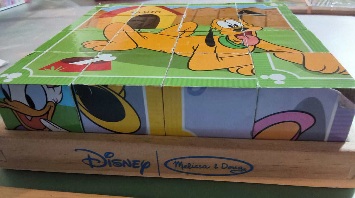 Vintage Children’s Toy Bundle – Melissa & Doug Animal Puzzle 1 piece missing, Fisher-Price Vehicle & Disney 6-in-1 Block Puzzle
