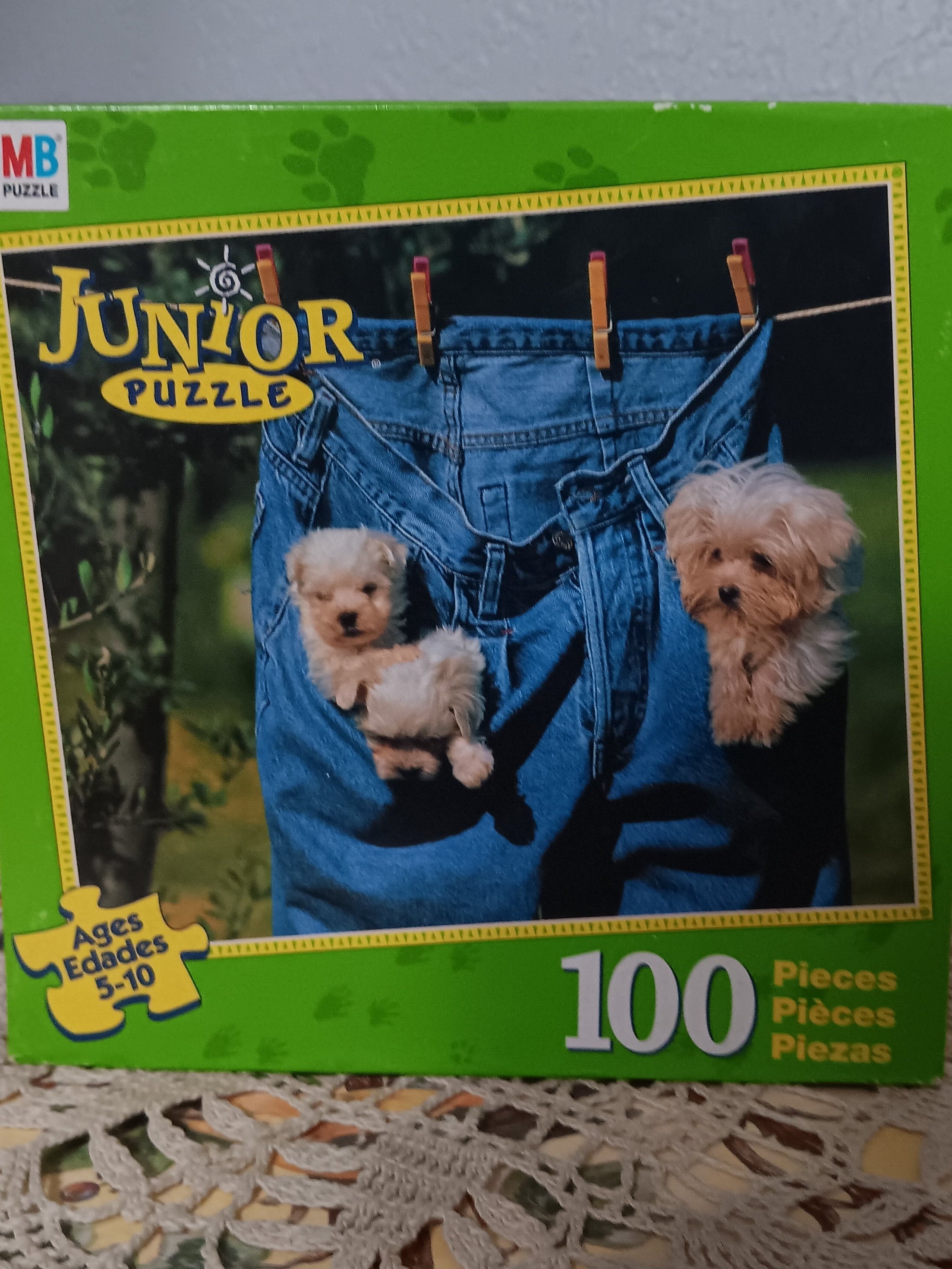 “Puppies in Blue Jeans” 100 piece Milton Bradley Children’s Puzzle
