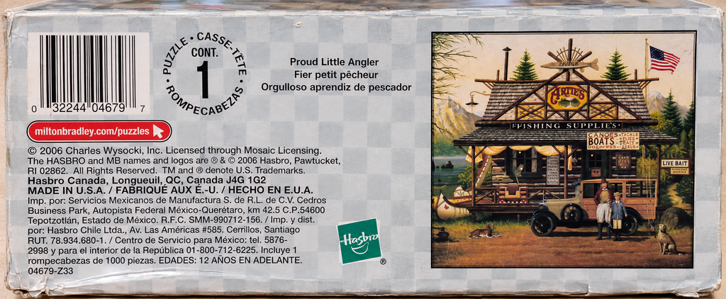 Proud Little Angler Charles Wysocki Hasbro Milton Bradley 1,000-piece puzzle Vintage 2006