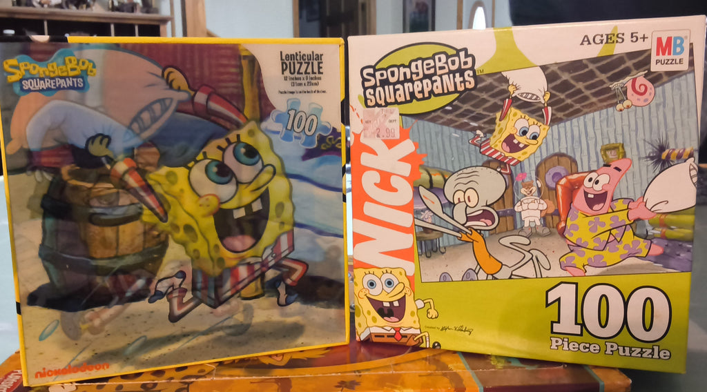 Vintage SpongeBob SquarePants & Diego Puzzle Bundle – 3 Kids’ Puzzles Nickelodeon